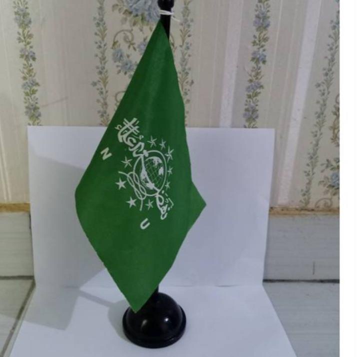 ✨ bendera meja NU + tiang kayu / bendera meja ansor + tiang kayu ?