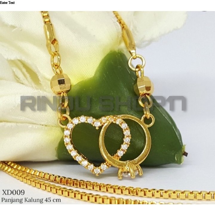 (RS)Kalung Liontin Berlian - Perhiasan Xuping Lapis Emas