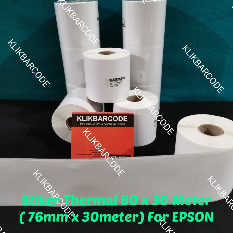

STICKER THERMAL 80MM X 30 METER ( 76mm x 30 mtr ) u EPSON tm 81 82 83 - RESI