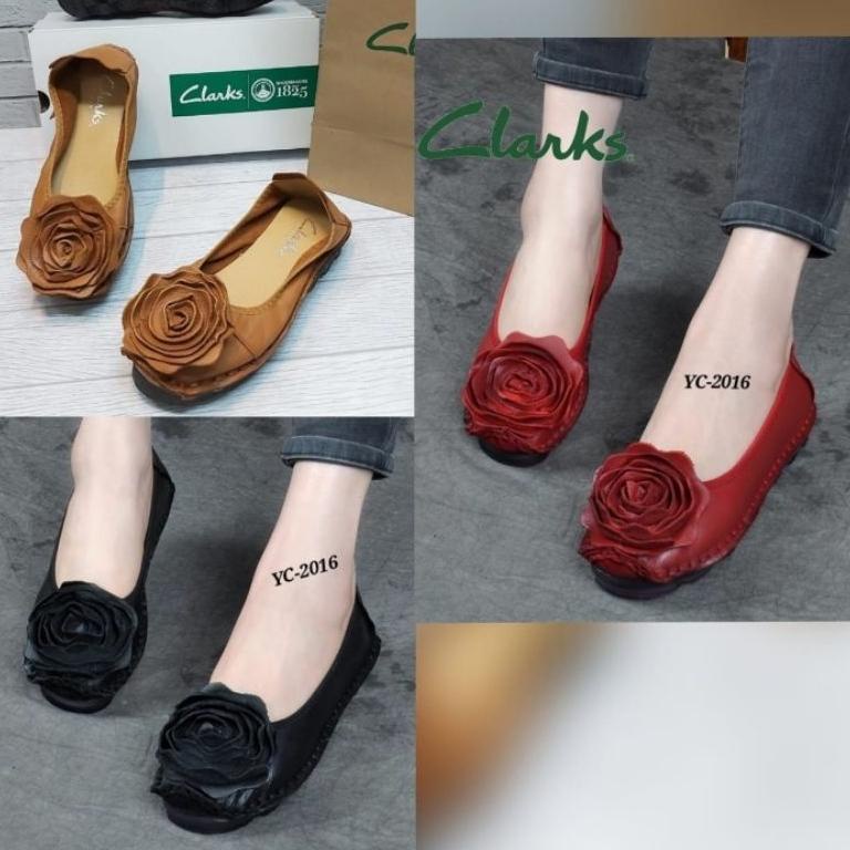 Langsung Kirim Sepatu CLARKS BUNGA BROSE NEW /Sepatu Wanita clarks Bunga besar kulit asli / sepatu c