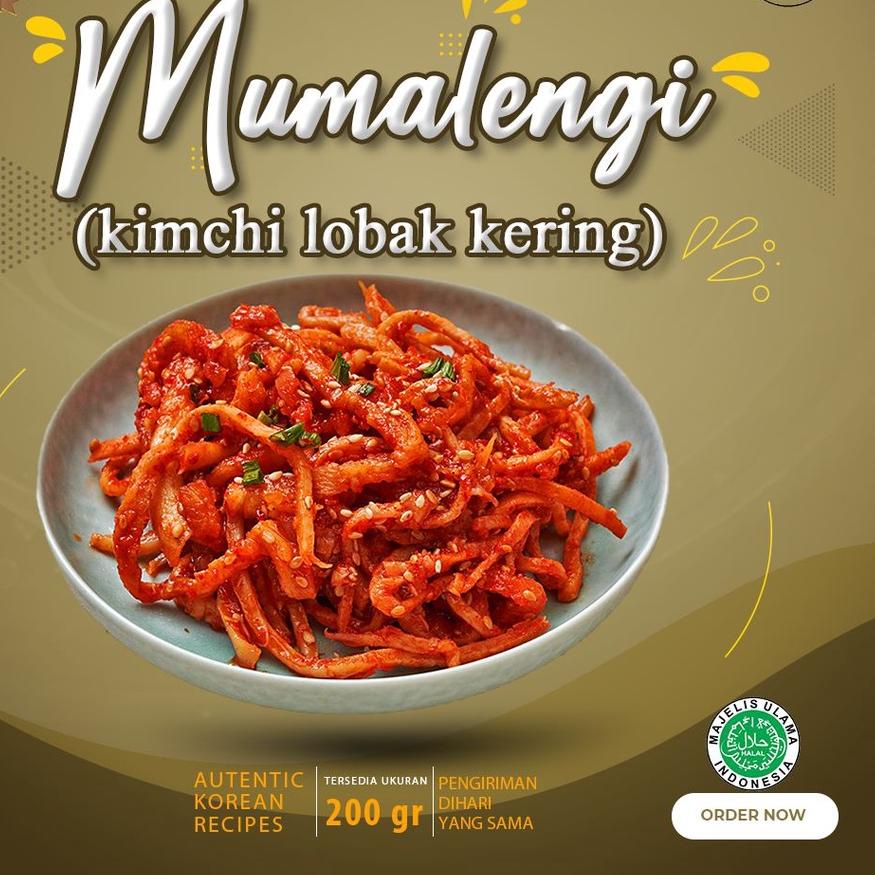 

✽ Mumalengi Kimchi Lobak Kering Slice 200Gr Halal ✮