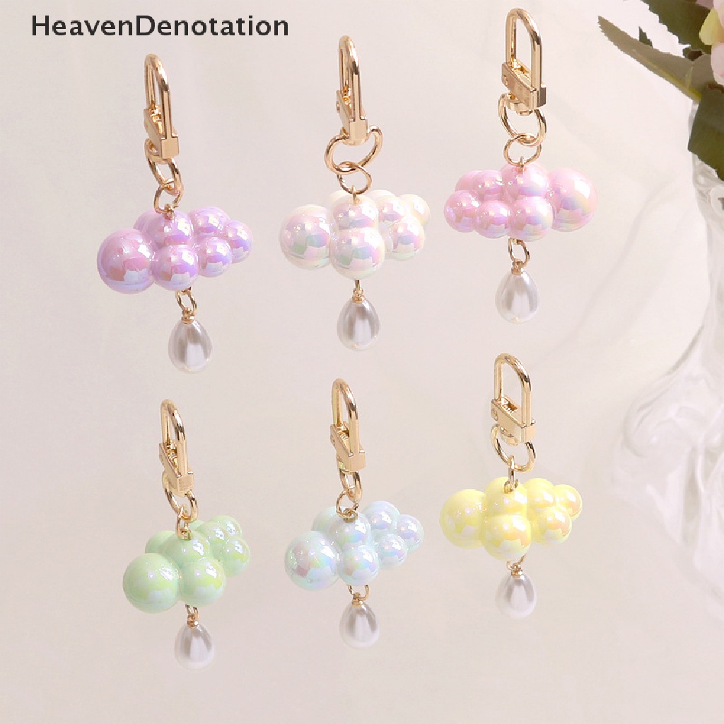 [HeavenDenotation] Kreatif Cloud Key Holder Acrylic Gantungan Kunci Awan Mini Hadiah Handbag Ornamen Multi-Warna Cloud Key Holder HDV