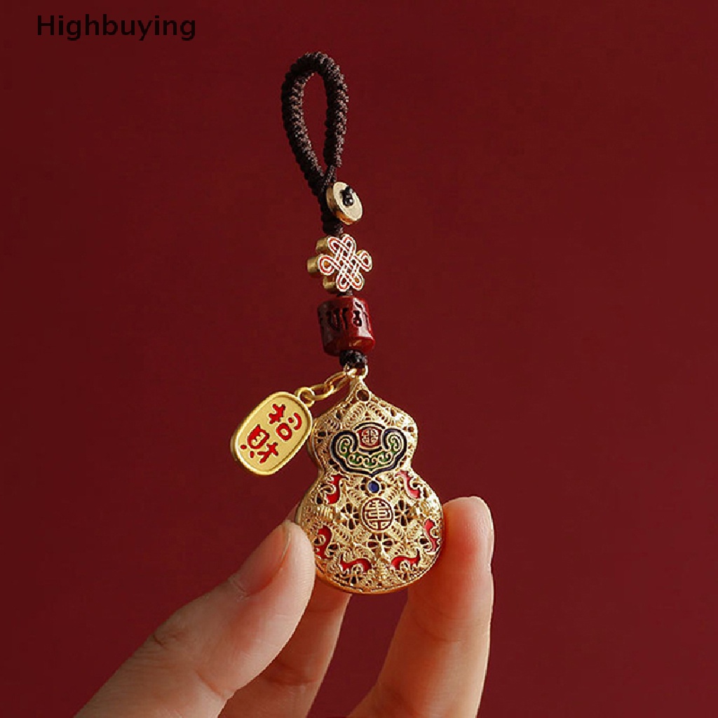 Hbid Tenun Tangan Vintage Tembaga Labu Gantungan Kunci Mobil Aman Fortune Key Pendant Key Chain Perhiasan Tas Gantung Kreatif Hadiah Aksesoris Glory