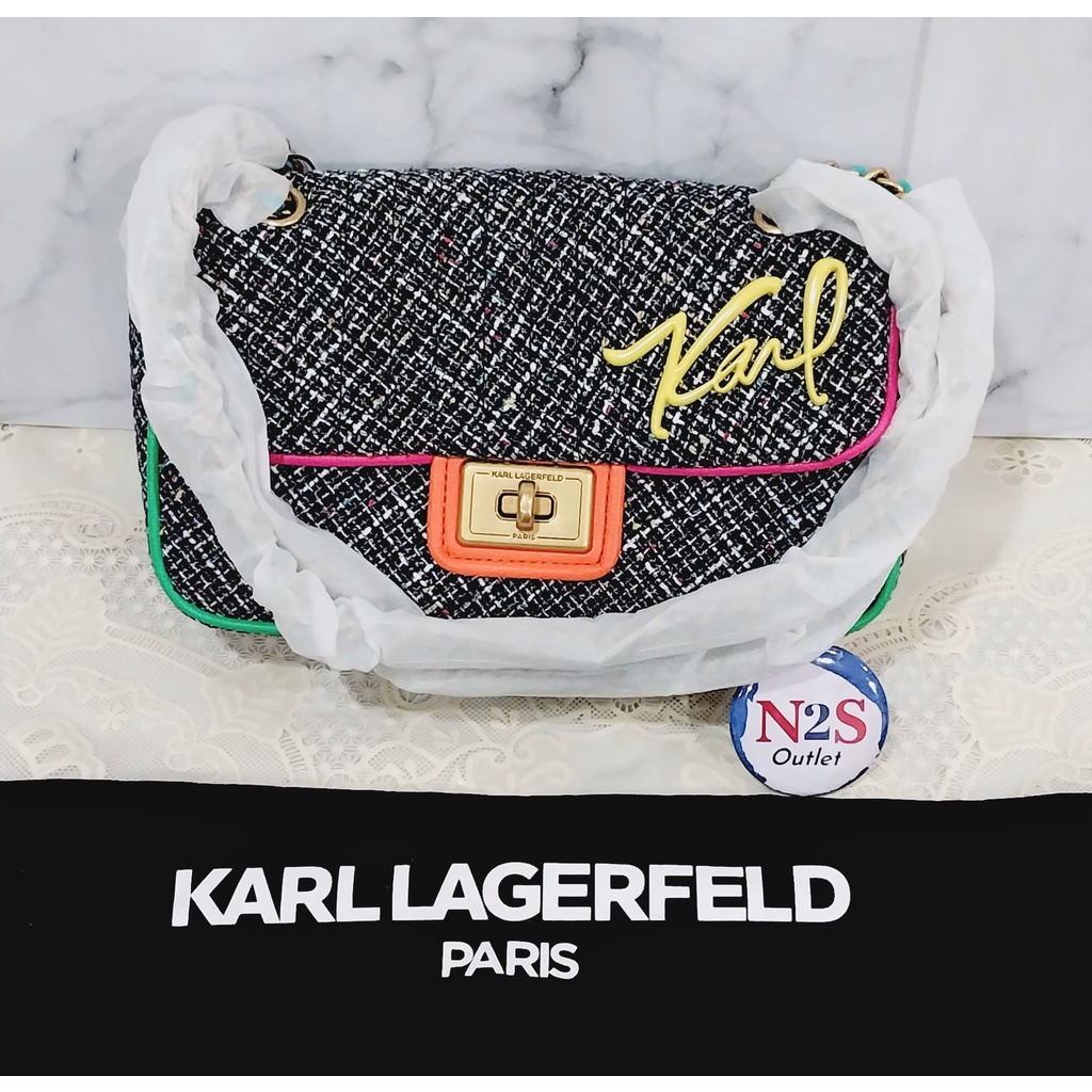 karl lagerfeld tas wanita KL 24 agyness large original rainbow col