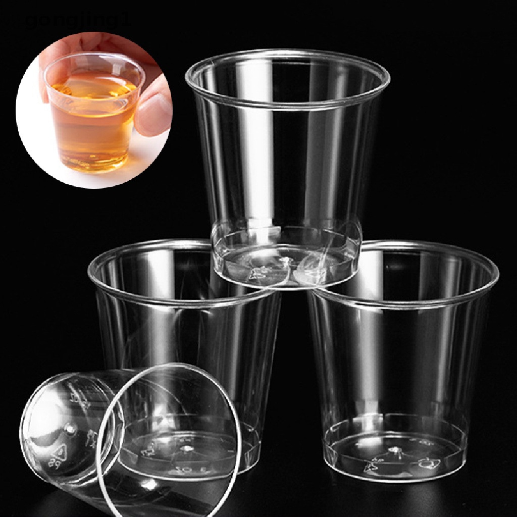 Ggg 50PCS Gelas Sloki Pesta Mini Bening Plastik Sekali Pakai Jelly Cups Tumblers ID