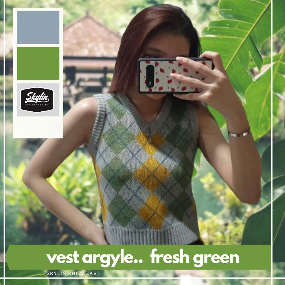 HARGA TERMURAH Rompi Wool Argyle By SKYLIN - VEST CROP ARGYLE