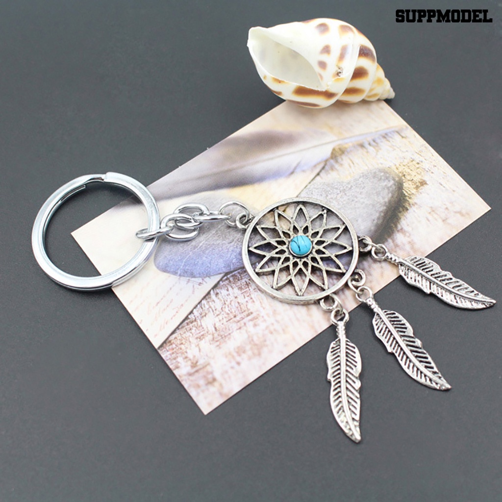 [SM] Unisex Dream Catcher Charm Faux Turquoise Hias Gantungan Kunci Keychain Perhiasan Hadiah