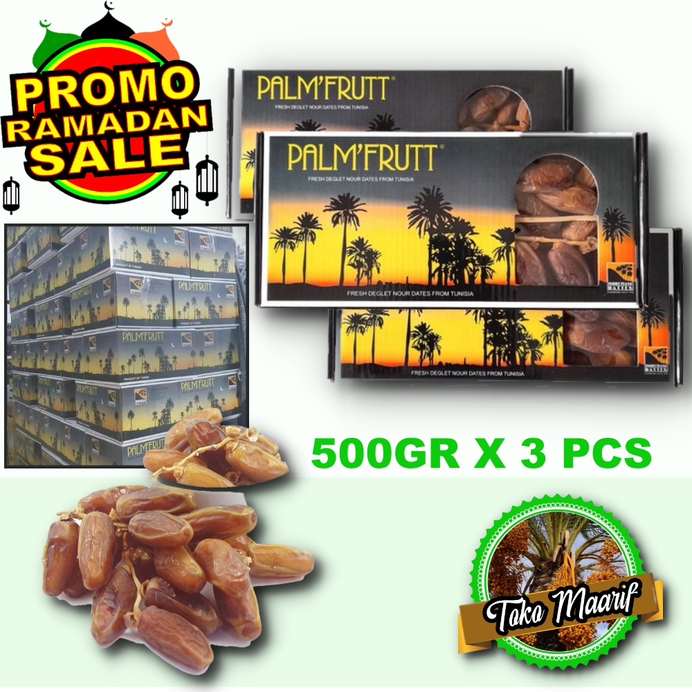 

KURMA TUNISIA TANGKAI PALM'FRUTT/PALMFRUIT 500GR X 3PCS