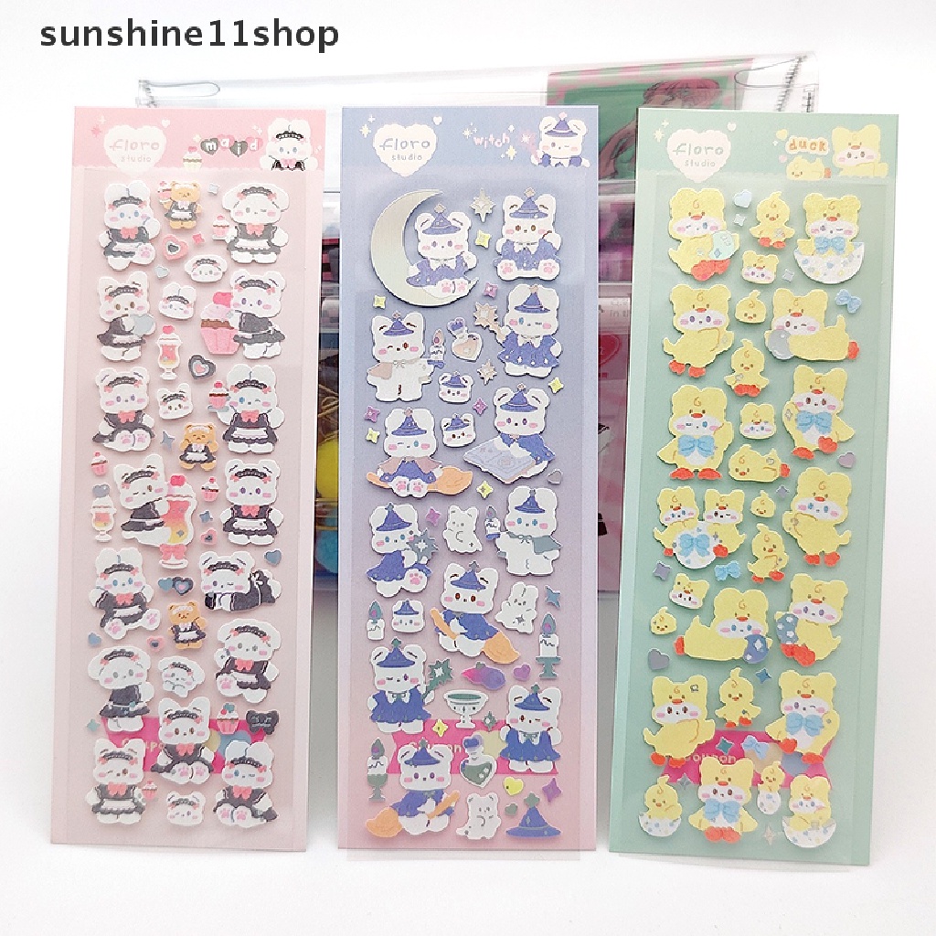 Sho Cute Bunny Stiker Dekorasi Bingkai Foto Idol Card Scrapbooking Diary DIY Akun Tangan Kawaii Alat Tulis Sekolah Pekerjaan Tangan Hadiah N