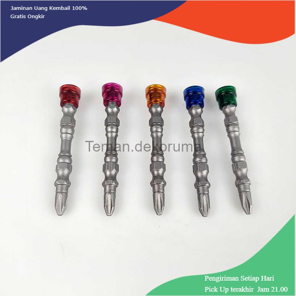 TD - HTA Mayitr Kepala Obeng Magnetic Screwdrivers Hex S2 PH2 5 PCS - BI3823