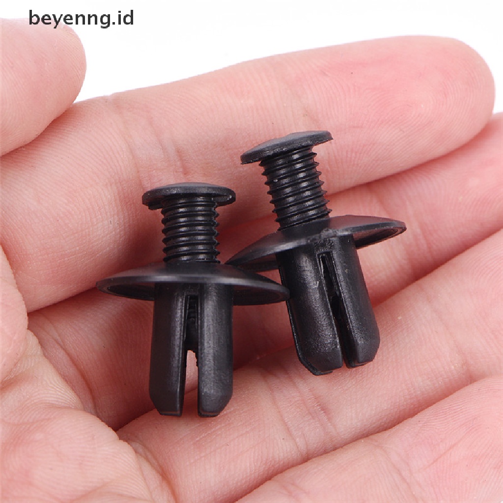 Beyen 50pcs 8mm Auto Mobil Bumper Fender Penjaga Push Hitam Klip Plastik Pengikat ID