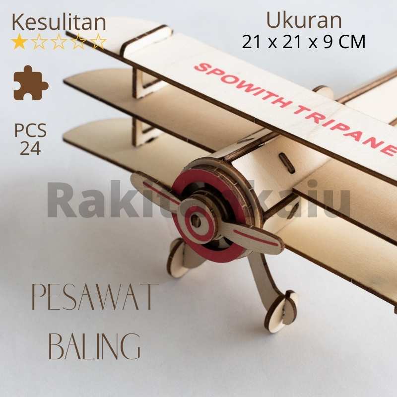 Puzzle Edukasi 3D Kayu / 3D Wooden puzzle DIY Model / Pesawat / Helikopter / Mobil Polisi / Naga