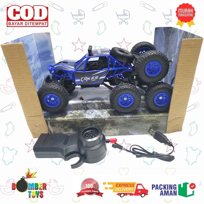 MAINAN ANAK RC MOBIL JEEP 6 BAN BESI CRAWLER SPRING OFFROAD CROSS BODY