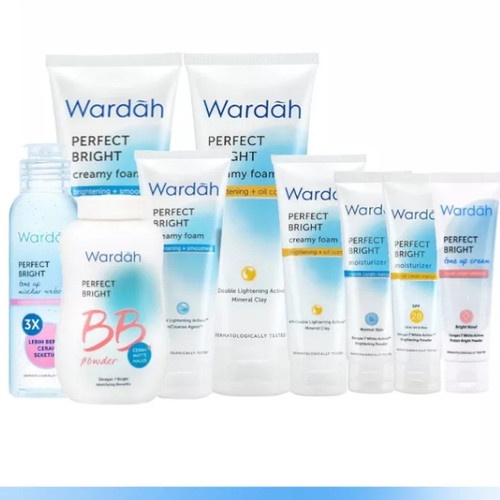 Qeila - Wardah Perfect Bright Series - Creamy Foam Brightening/Moisturizer/Tone Up Cream/Micellar Water