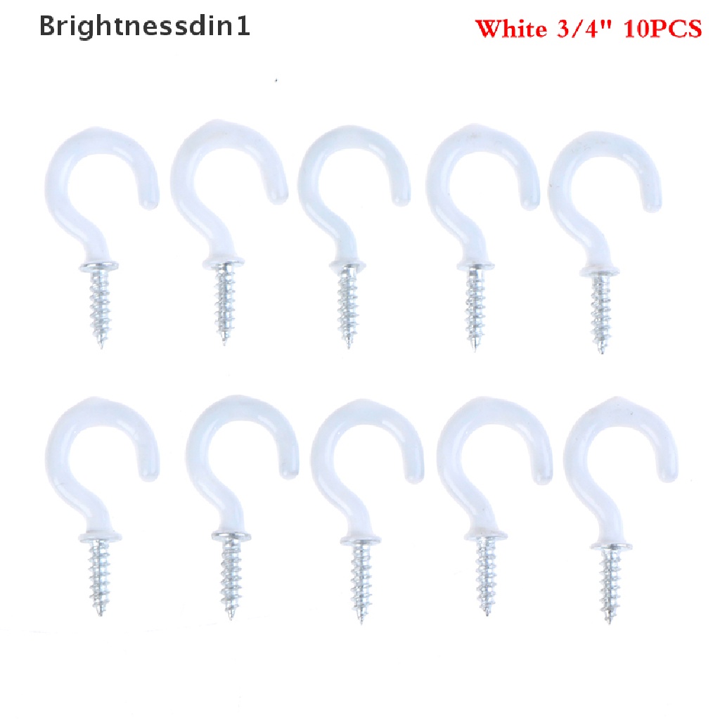 [Brightnessdin1] 10pcs Mug Shouldered Hanger Cup Hooks Heavy Duty Screw-In Ceiling Hooks Cup Boutique