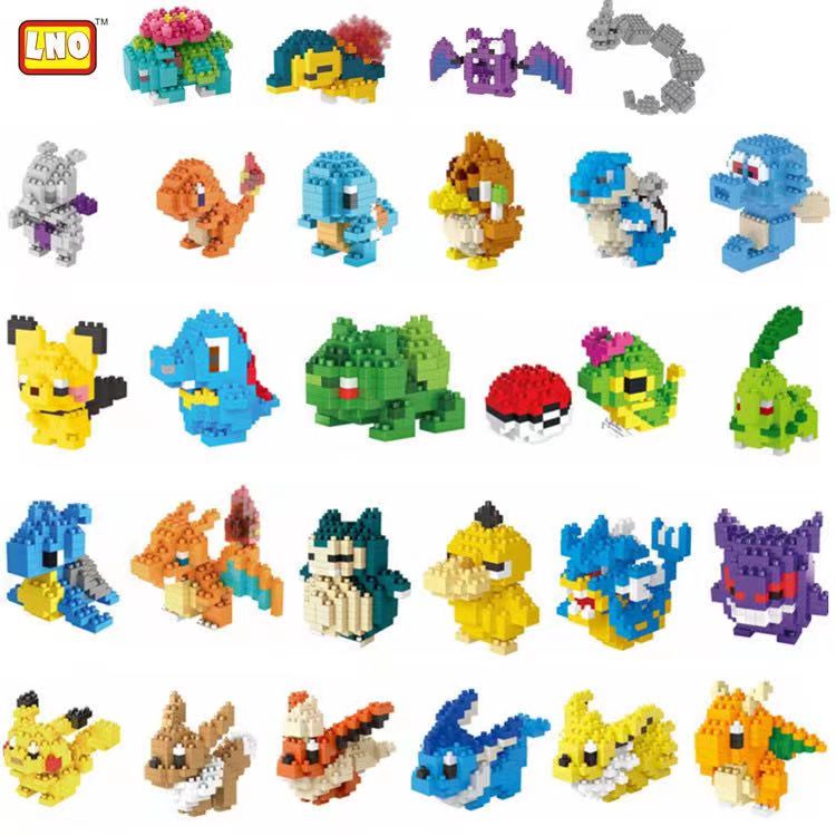 Mainan Lego Blok Nano Berlian DIY Pokemon Pikachu Series brain game Baru Untuk Anak