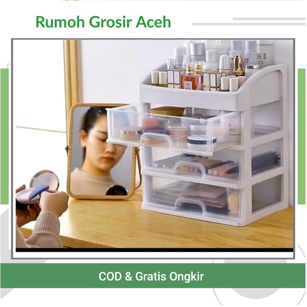 {ACEH} RAK KOSMETIK 3 TINGKAT | RAK KOSMETIK SERBAGUNA 3 susun | rak kosmetik laci