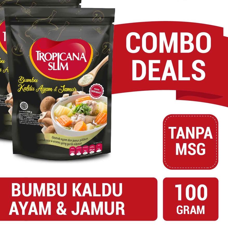 

☇ Twin Pack - Tropicana Slim Bumbu Kaldu Ayam dan r 100 gram - lebih rendah garam dan tanpa MSG ✵