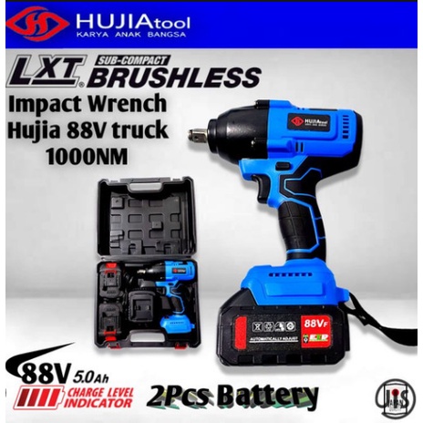 HUJIA PRO-2421 CORDLESS IMPACT WRENCH 600NM MESIN BUKA BAUT TRUK 1000NM