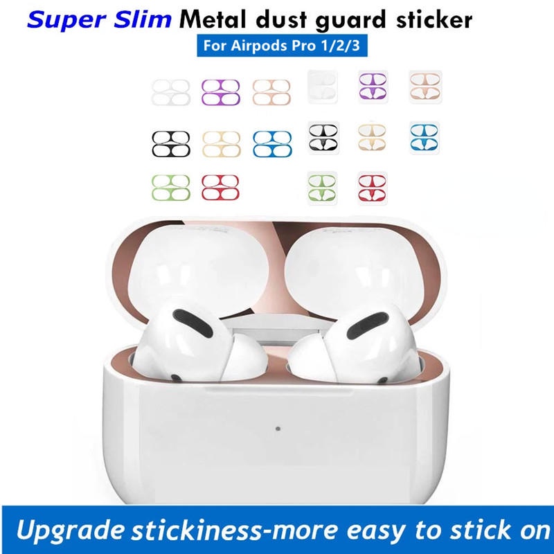 Untuk airpods Pro2 metal dust guard sticker Pembersih Kotoran Debu film Bukti Untuk Airpods3 2 1 case earphone Aksesoris