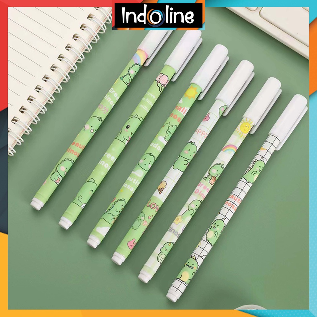 

✔️ Pulpen Gel Motif Dinosaur Pulpen Korea Pelajar Dan Kantor Pena Lucu Import COD