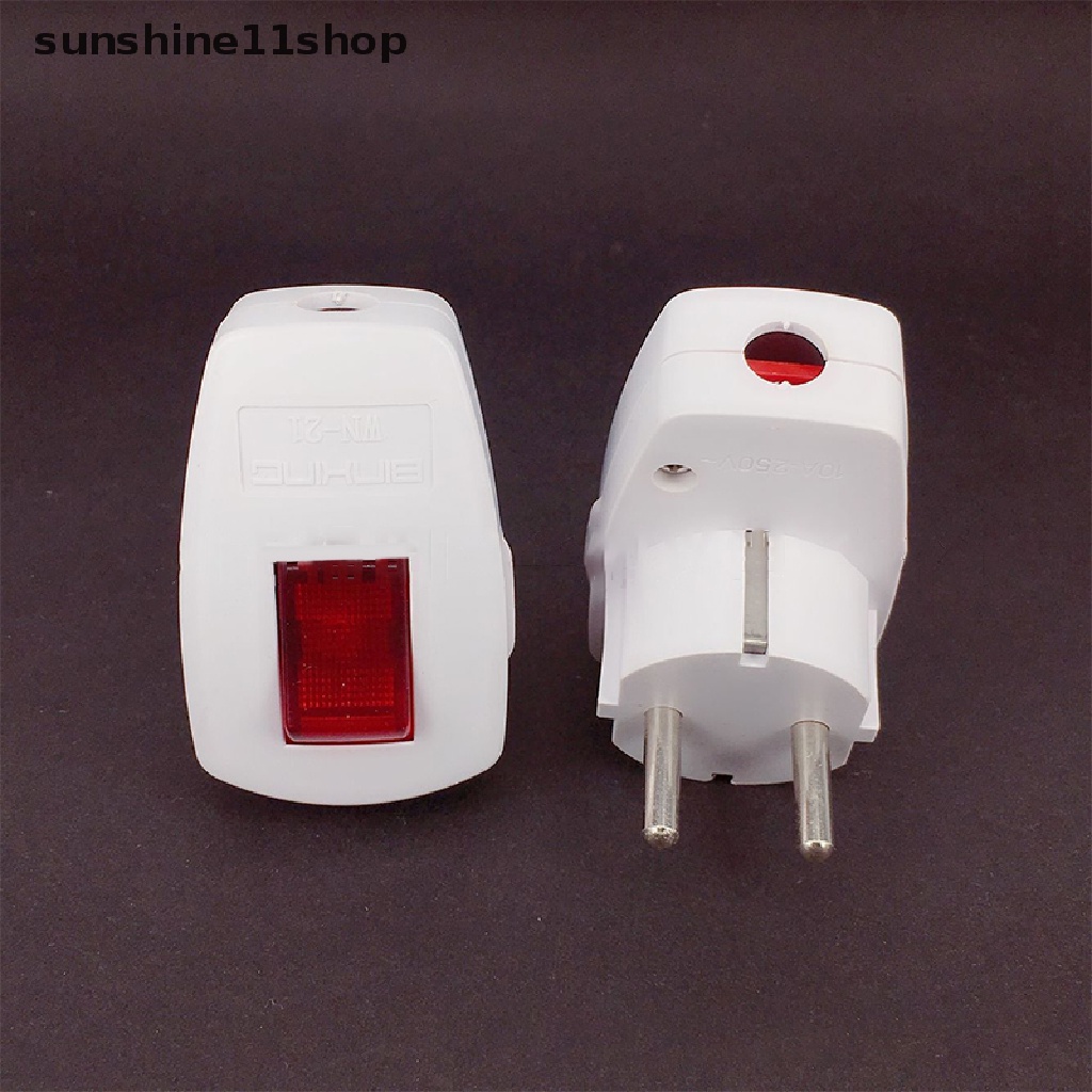 Sho Rewireable EU Power Plug Wih on-off Power Swtich 250V 10A Konektor Wadah Adaptor Standar N