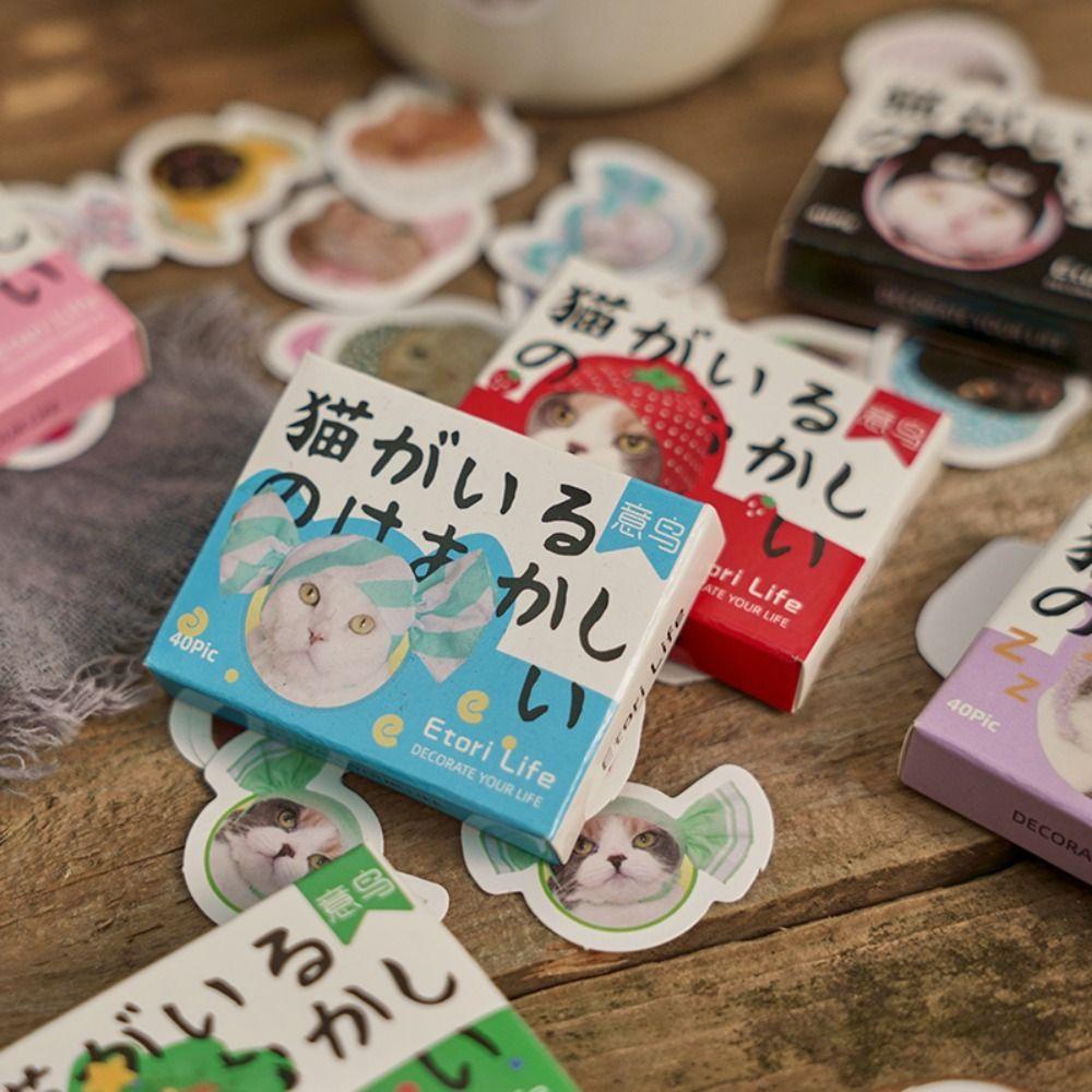 Agustina Stiker Alat Tulis Hias Set Mini Tahan Air Scrapbooking Notebook Tangan Akun Ponsel Label Stiker Kawaii Kitty Sticker