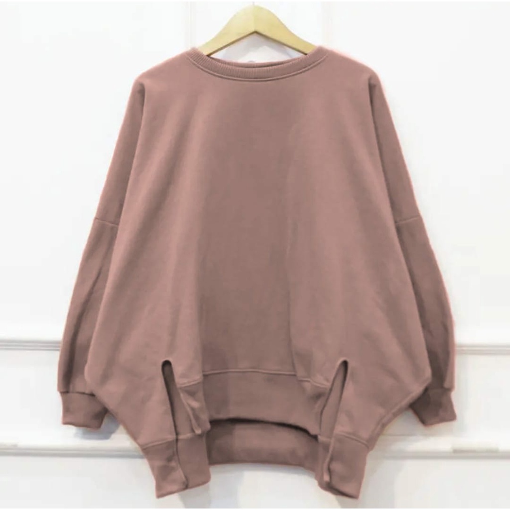 Sweater Crewneck Oversize Wanita Size XXXL Oversize BELAH PINGGIR Batwing Oversize Wanita Terbaru