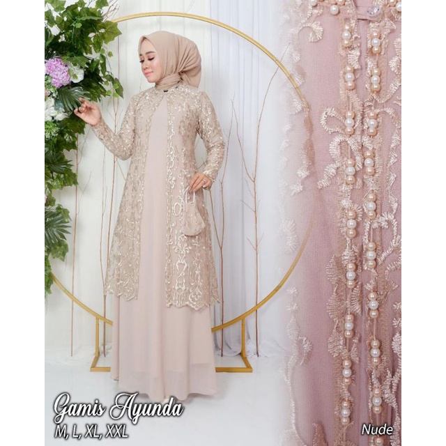 Yasmin Dress Bordir Payet Free Masker Original Butik