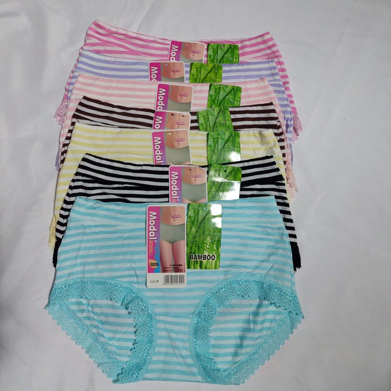 Celana dalam bambo motif salur cd bamboo