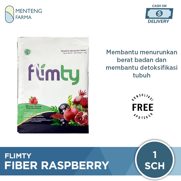 Flimty Fiber Raspberry Sachet 15 Gr - Pelangsing Diet Detox