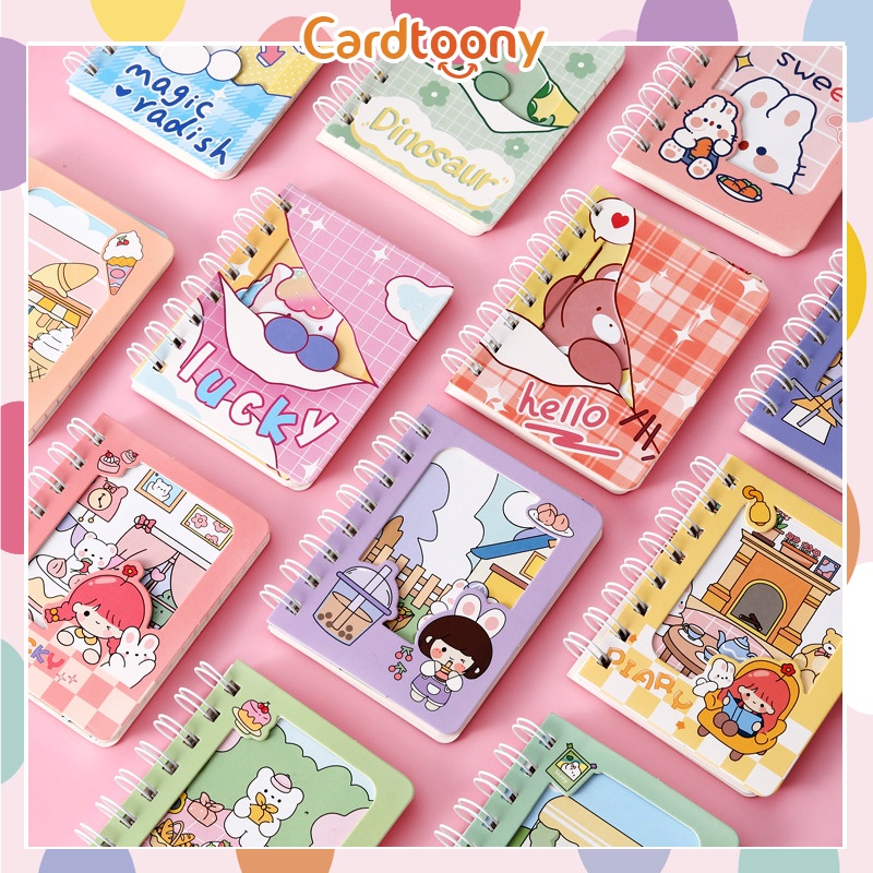 

Notebook Spiral A7 Diary Memo Buku Tulis Notepad Rabbit Bear Dino Mini Catatan Sekolah Diary Lucu Kartun Imut Cute Aesthetic