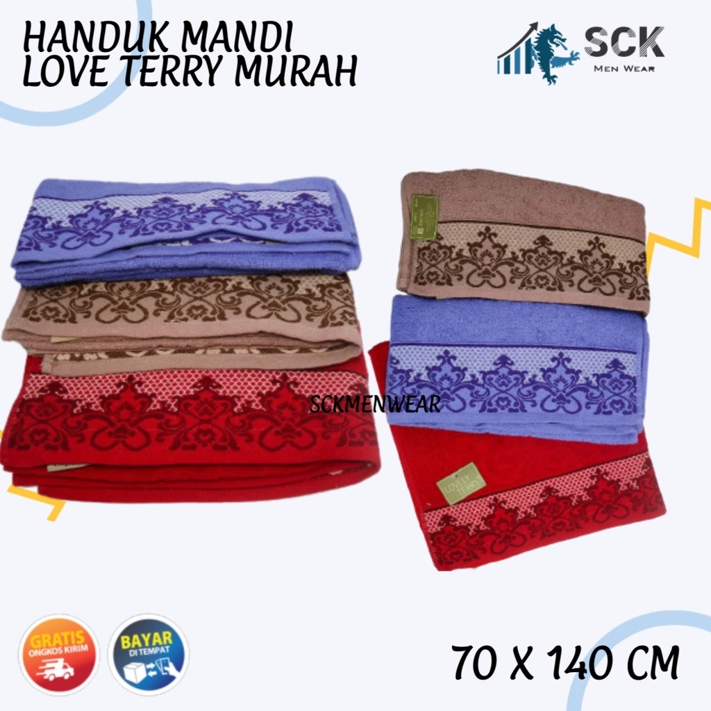 Handuk LOVELY TERRY MURAH 140x70cm Dewasa Halus Jumbo / Perlengkapan Mandi Pria Wanita - sckmenwear GROSIR