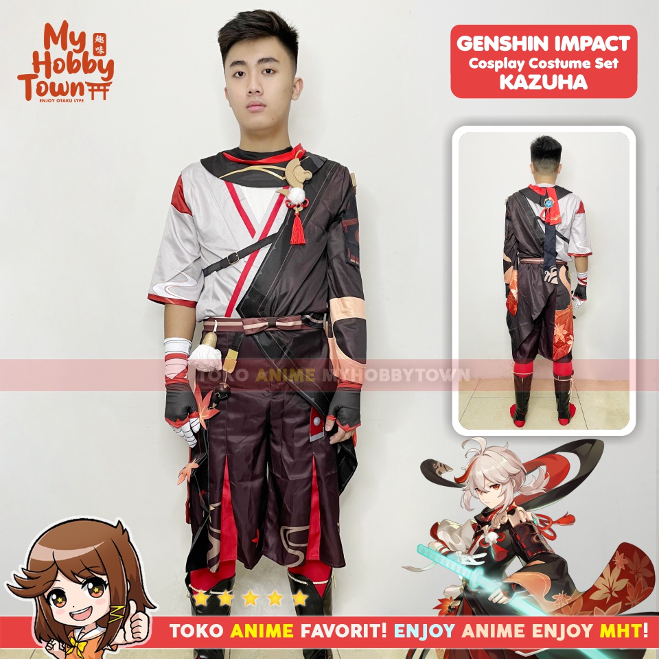 Kostum Cosplay Anime Game Genshin Impact Kaedehara Kazuha