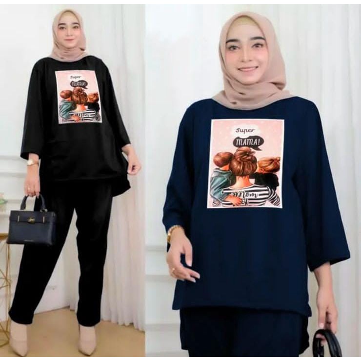 ONE SET OVERSIZE SUPER MAMA / SETELAN OVERSIZE SUPER MAMA