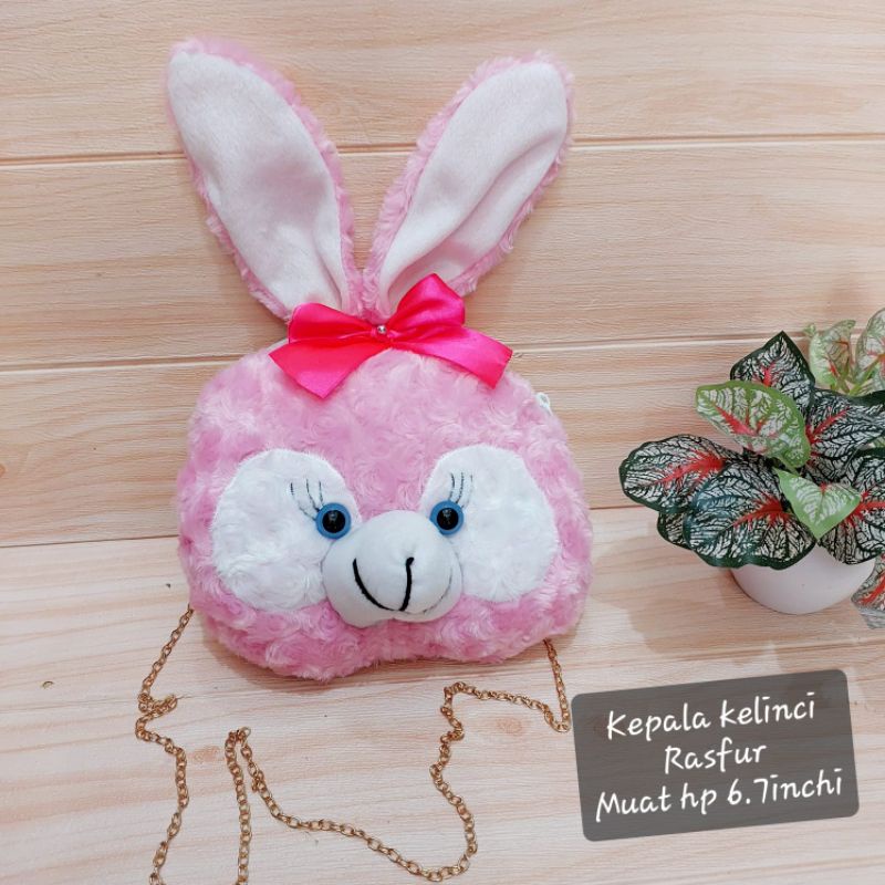 tas boneka kepala kelinci