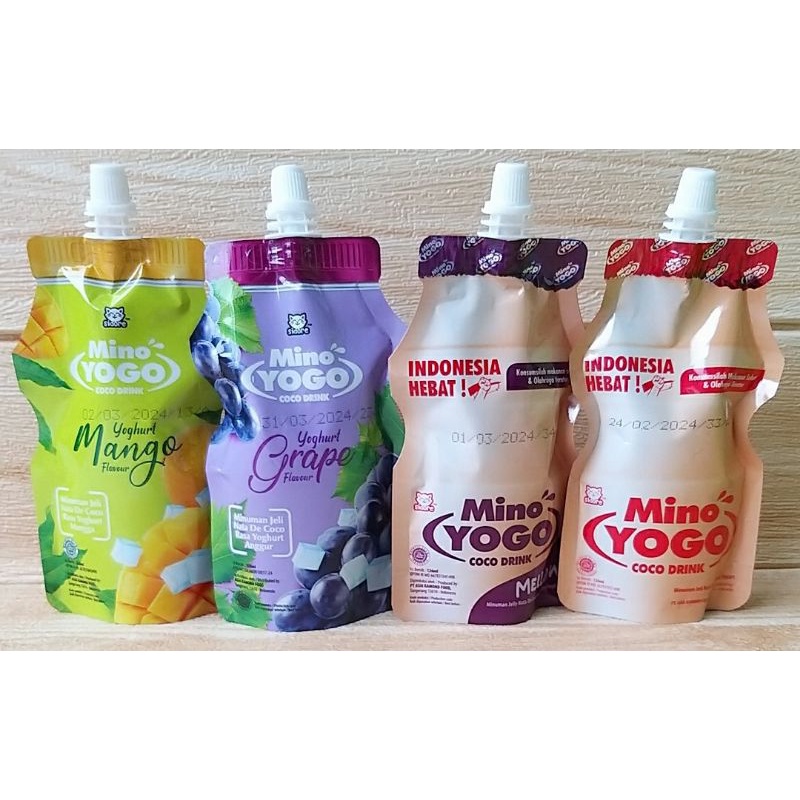 ✔MURAH Mino Yogo Coco Drink 126ml isi 5pcs / Minuman Yogurt Jelly + Nata De Coco Aneka Buah