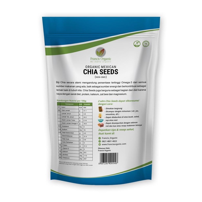 

Organic Black Chia Seed Mexico / Chia Seed Mexico Organik ( 500Gram ) 011