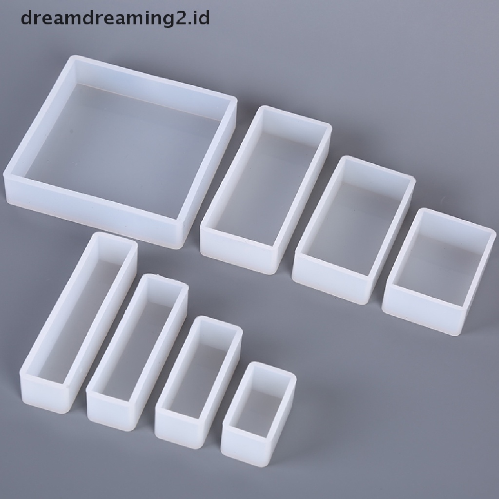 (dream) Cetakan Silikon DIY Membuat Persegi Persegi Persegi Panjang Eksospy Resin Kerajinan Perhiasan Dekorasi.
