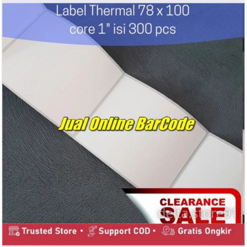 

Label thermal 78 x 100 mm | kertas sticker barcode isi 300 pcs | kertas resi untuk paket