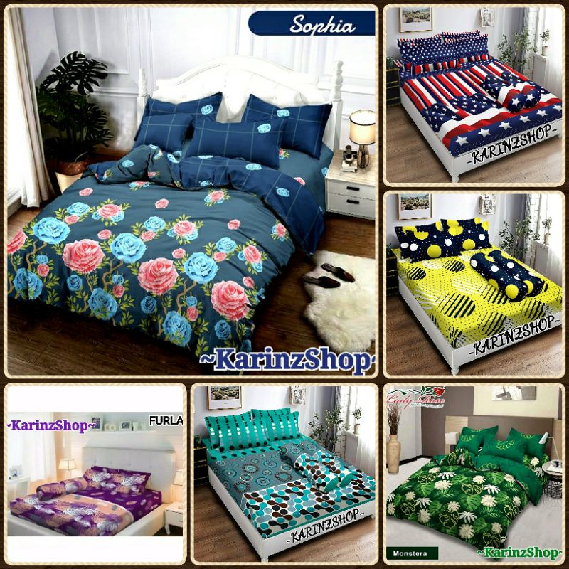 Sprei Lady Rose King B4 Sarung Bantal 4 (180x200) SOPHIA/STAR/WALTER/MONSTERA