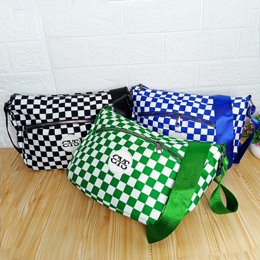 AND / COD / Tas Selempang Wanita Import Tas Jalan Cewek Motif Kotak Sling Bag Perempuan Terkini Tas Selempang Bahu Wanita Murah T288