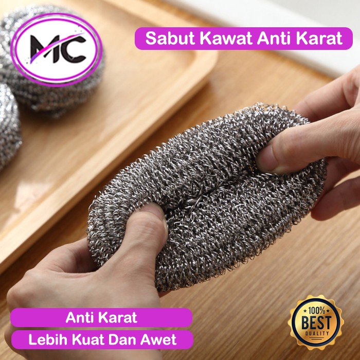 Sabut Cuci Piring Stainless Sikat Wajan Kawat Pembersih Kerak Panci Anti Karat Spon Anti Kerak Membandel