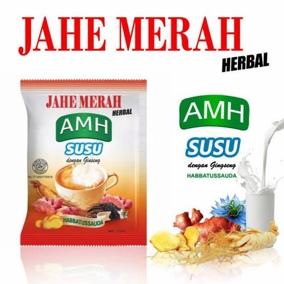

Jahe merah AMH susu plus gingseng 1 renceng 10 sachet