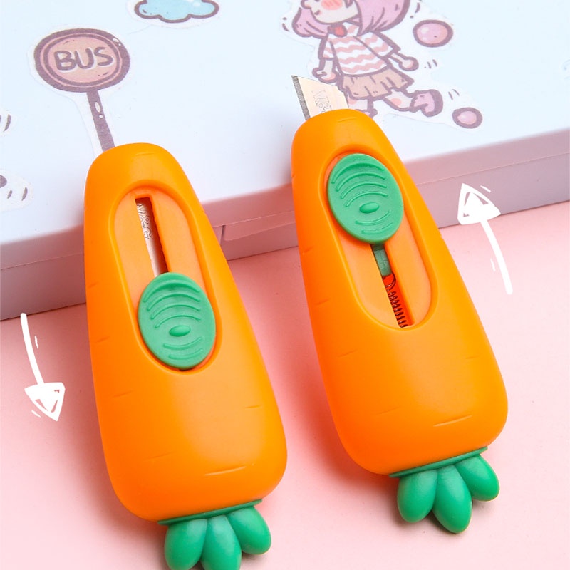 M&amp;G Cute Cartoon Carrots Utility Knife Student Pisau Pemotong Mini Portabel