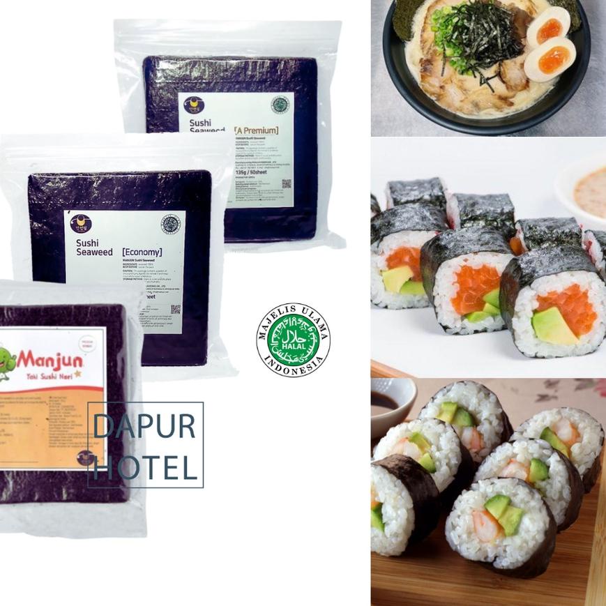 

➵ MANJUN Sushi Nori Kimbab 50 S Halal │ Nori Gimbab Import Lembar Rumput Laut-- ❅