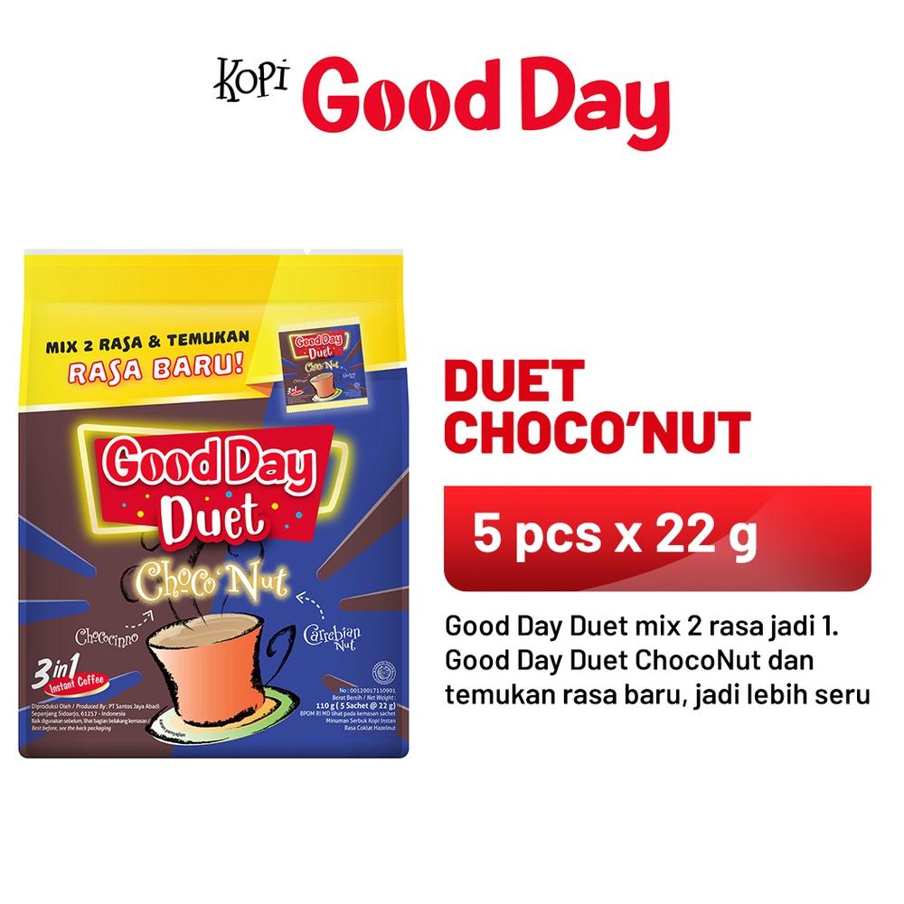 

>V44859) GOOD DAY DUET CHOCO'NUT 1 Bag (5 x 22 gram)