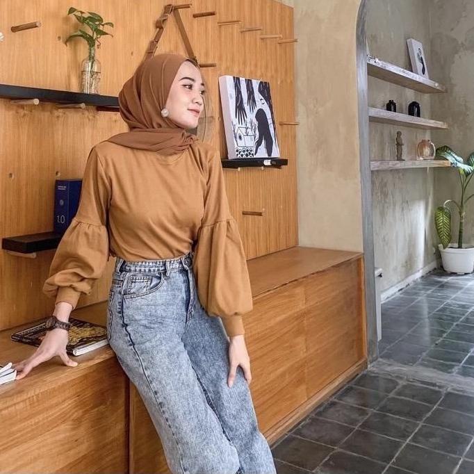 ☇ KAOS RIB TANGAN BALON / KAOS RIB PREMIUM LENGAN BALON PEEMIUM SOFT / KAOS RIB PREMIUM TANGAN BALON