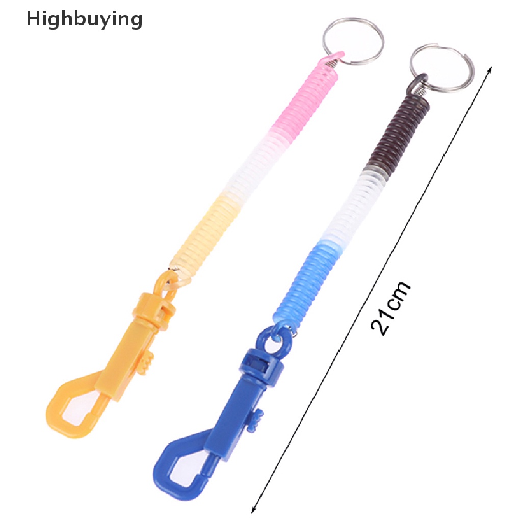 Hbid Gantungan Kunci Keyring Hadiah Plastik Retractable Spring Coil Spiral Stretch Chain Glory