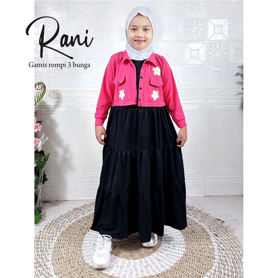 CF Kids Gamis Anak Perempuan Rompi 3 Bunga Rani